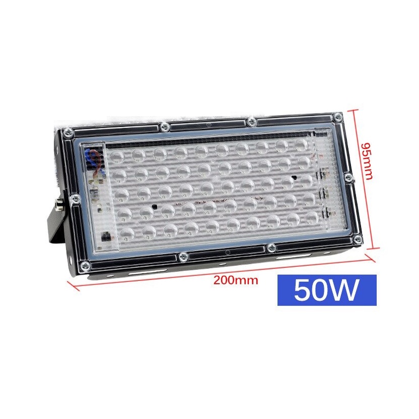 Lampu Sorot Floodlight UV LED Waterproof 90 Lumens 220V 50W - YC01 - Black