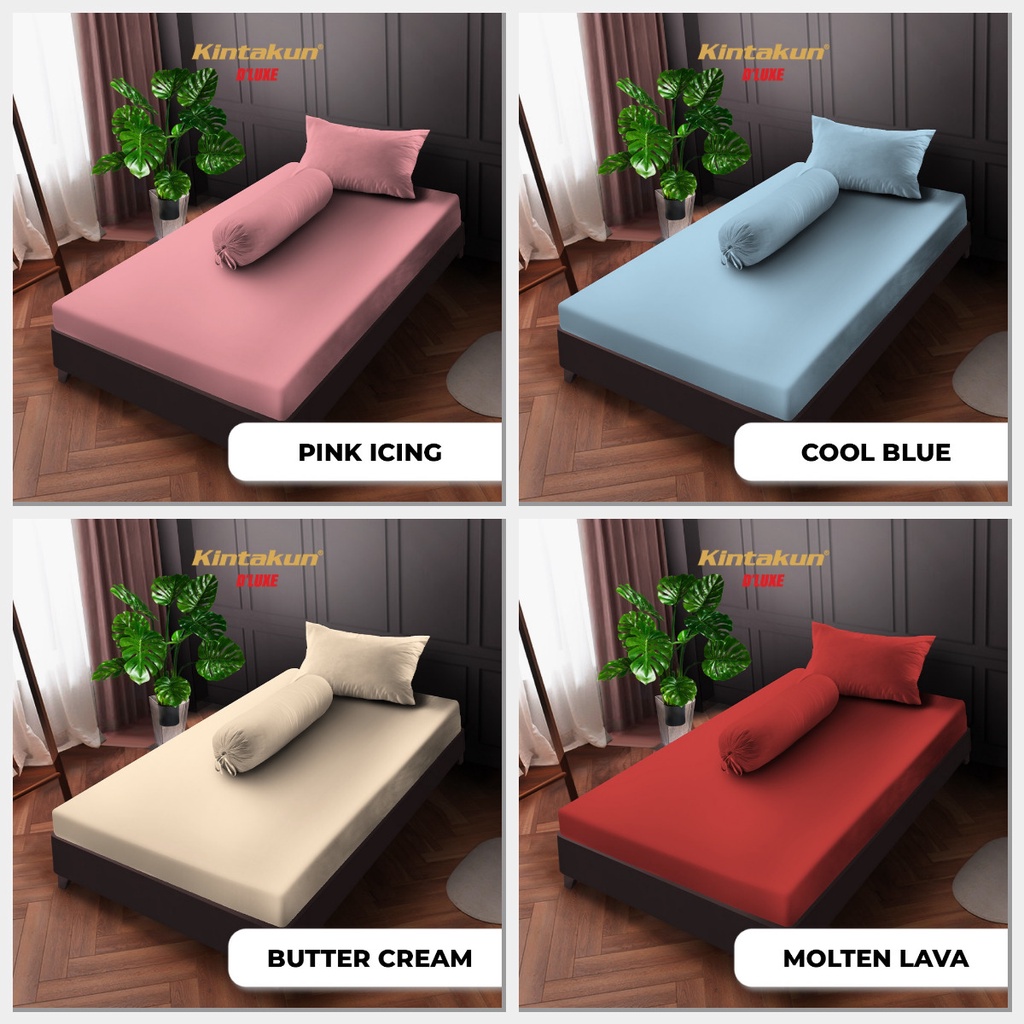 Sprei Kintakun D'Luxe POLOS Tinggi 20cm Uk.120 x 200