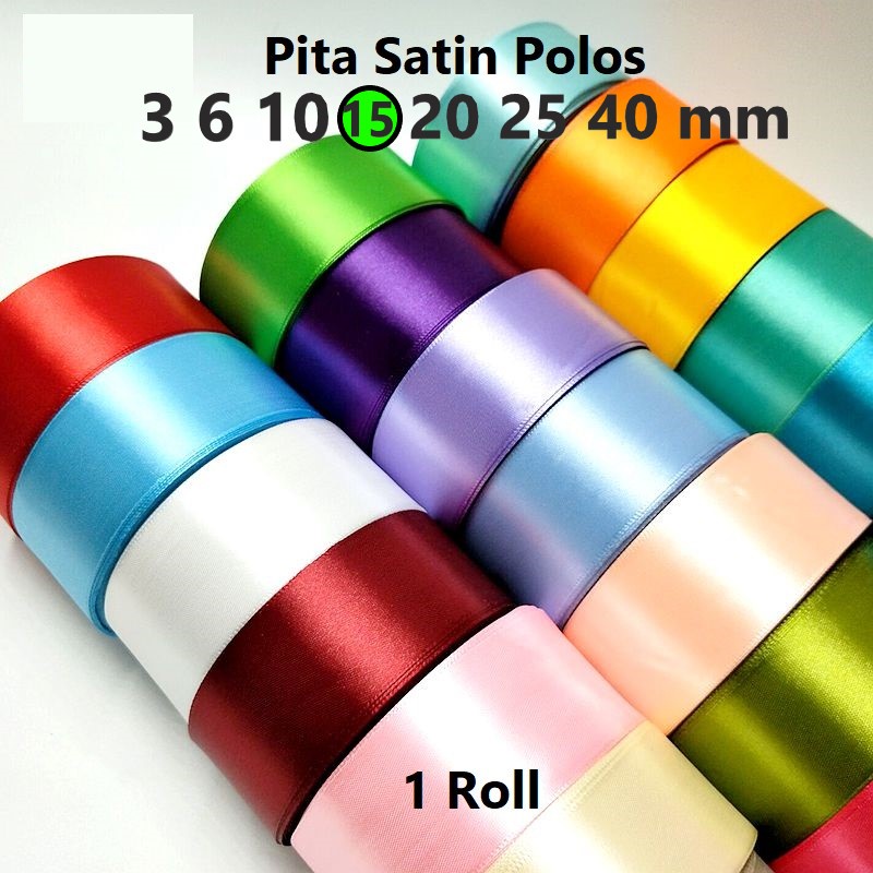 

Pita Satin Polos / Pita Kado Ukuran 15mm Harga/Roll