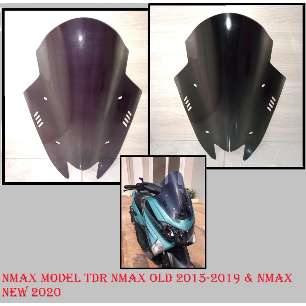 VISOR / WINDSHIELD YAMAHA NMAX NEW 2020 & NMAX OLD JENONG MODEL TDR SMOKE & HITAM PEKAT
