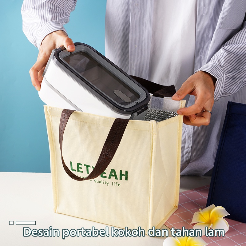 Letyeah &amp; Kaizenliving Tas Bekal Travel Sekolah Anak Lunch Bag Tas Bekal Jumbo Dewasa Tas Isolasi Makanan Anti Air