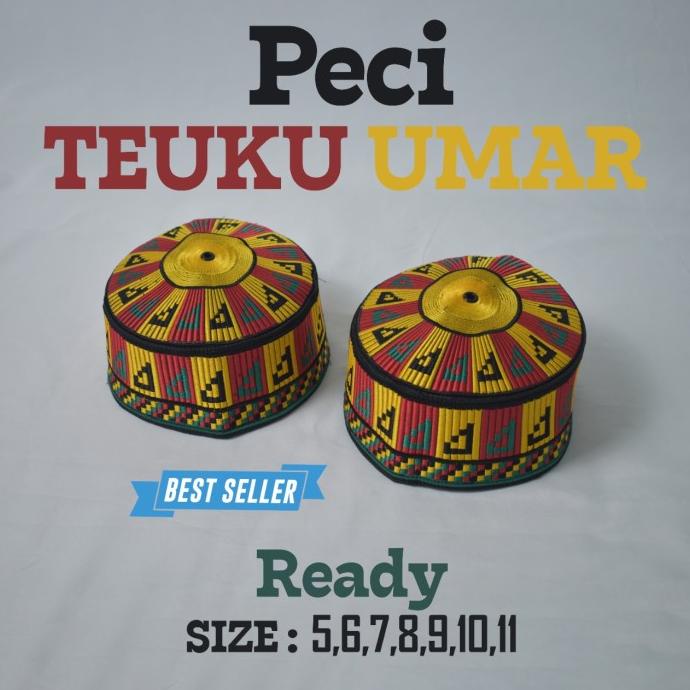 BRG BARU Peci songkok kopiah teuku umar aceh warna cerah perlengkapan sholat
