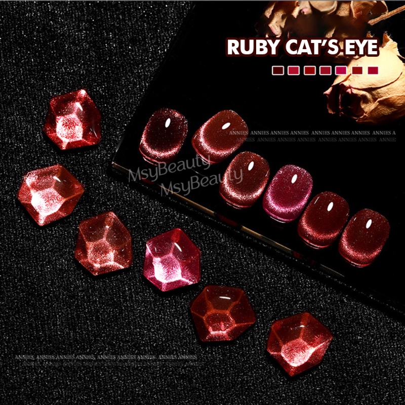 MSY KUTEK GEL RUBY RED CAT EYE/NAIL GEL POLISH UV LED 10ML/SOAK OFF/CAT EYE NAIL ART