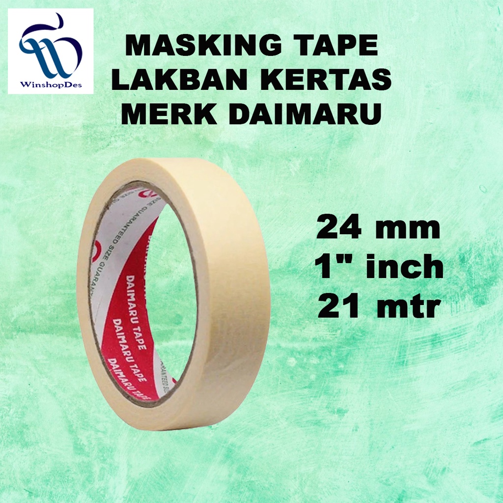 

MASKING TAPE / LAKBAN KERTAS DAIMARU 24 mm / 1" inch / 24 mm 21 mtr