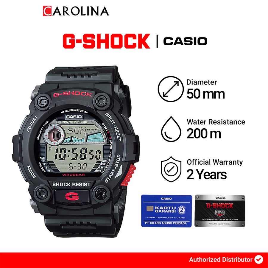 Jam Tangan Casio G-Shock G-Rescue G-7900-1D Digital Dial Black Resin Band