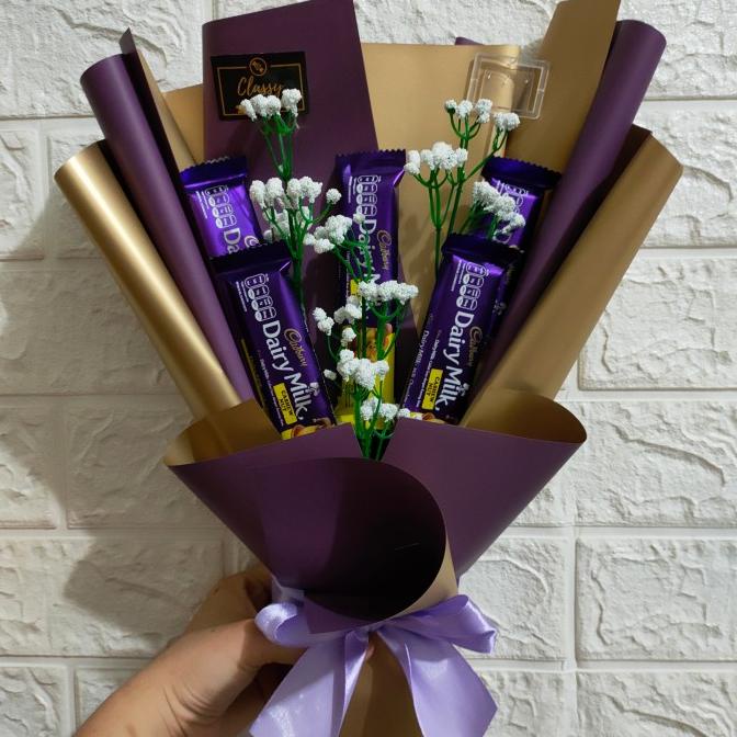 Snack Bouquet Coklat Cadburry Dairy Milk / Bucket Buket Bunga Cokelat