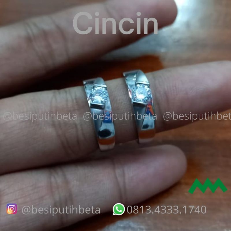 cincin besi putih ambon/ cincin couple