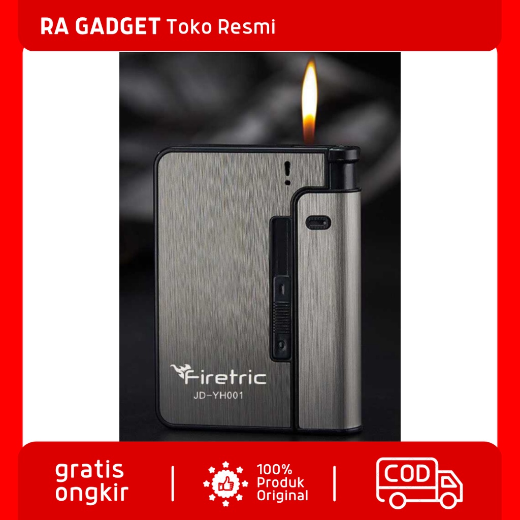 Firetric Kotak Rokok Fashion Bungkus Case with Lighter Korek Api Slot / Kotak Bungkus Wadah Box Peny