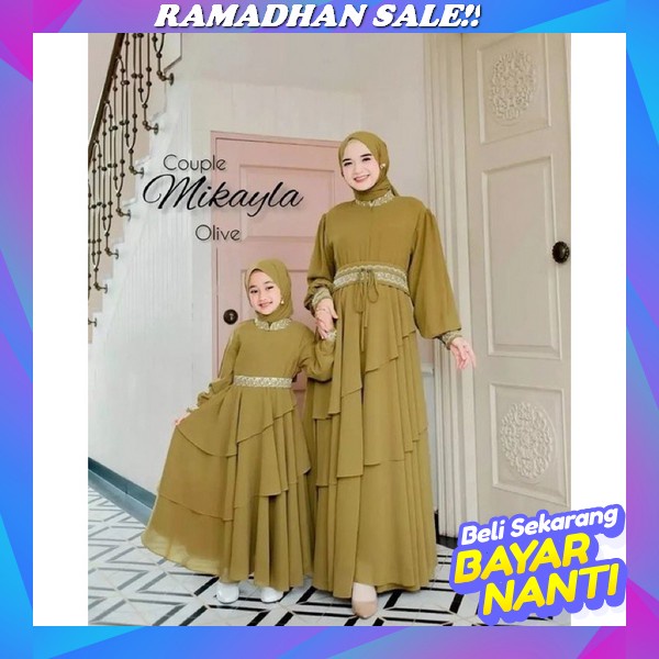 Aidah Couple Original / Gamis Syar'I Couple Ibu Dan Anak / Gamis Couple Polos / Gamis Anak / Gamis T