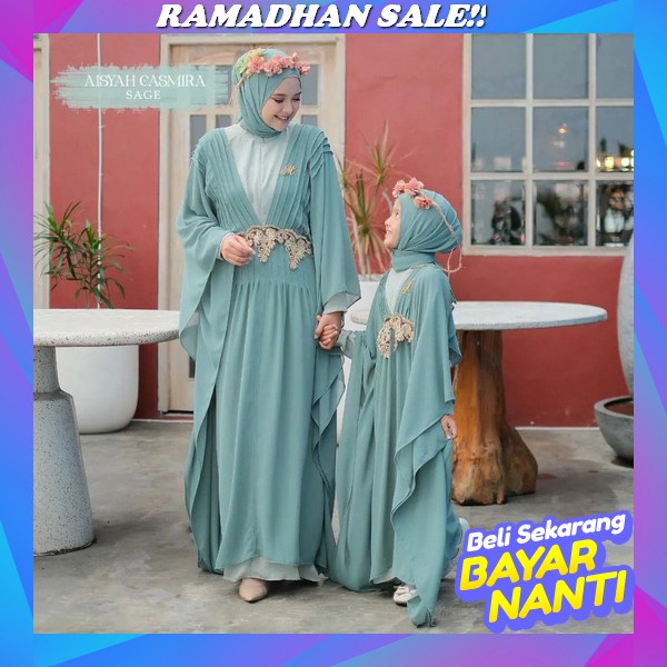 Sasikirana - Aisyah Casmira Kaftan Couple Mom And Kids / Kaftan Couple Ibu Dan Anak Terbaru 2023 / G
