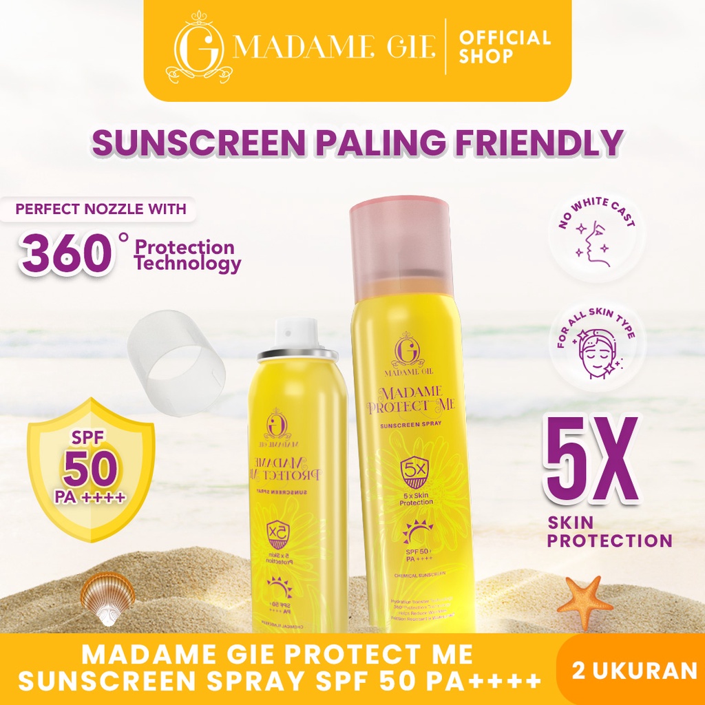 LIZBEAUTY - Madame Gie Madame Protect Me Sunscreen Spray SPF50 PA++++ - 5X More Effective Skincare Sunblock