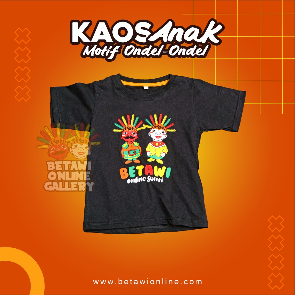 Kaos Anak motif Maskot Ondel Ondel / Kaos Ondel - Ondel Anak