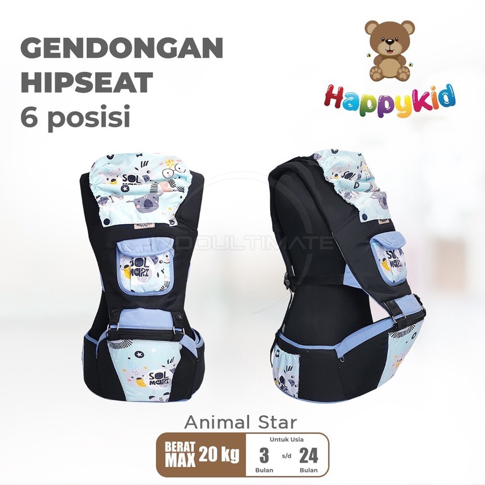 6in1 Gendongan Hipseat Bayi HAPPY KID Gendongan Depan Model Terbaru BY-8076 Hipseat Baby Carrier Gendongan Depan Anak Multifungsi Gendongan Anti Capek Gendongan Multifungsi