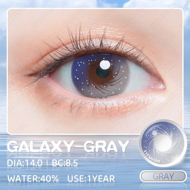 【COD】GALAXY softlens gray lensa kontak 14.0-14.5mm mata soflen pink normal softlens soflens korea