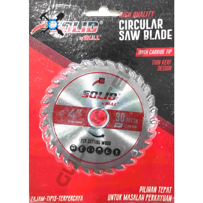 (SILVER) Mata Pisau Kayu Circular Saw TIPIS 20mm SILVER 4&quot; 30T 40T SOLID / Circular Saw Blade 4x30T 4x40T Mata Gergaji Circle 4 Inch 30T 40T SOLID