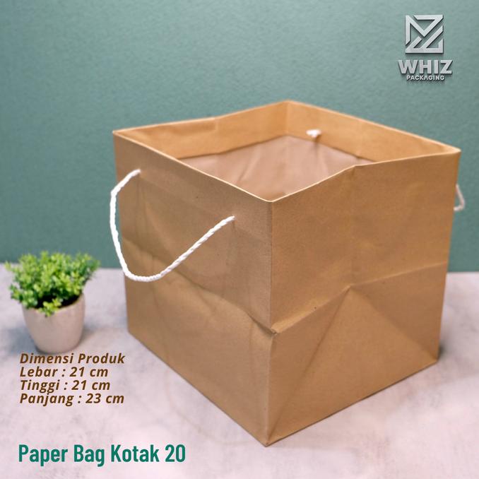 =+=+=+] Paper Bag Kotak 20x20 Shopping Bag Dus 20x20 Kuat @12pcs