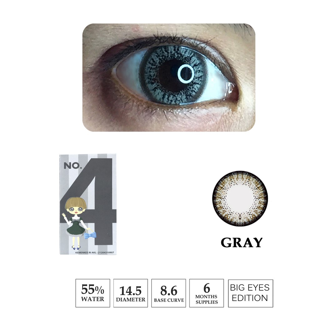 Softlens Normal Alice No 1 sd 6 Brown &amp; Grey lensa warna