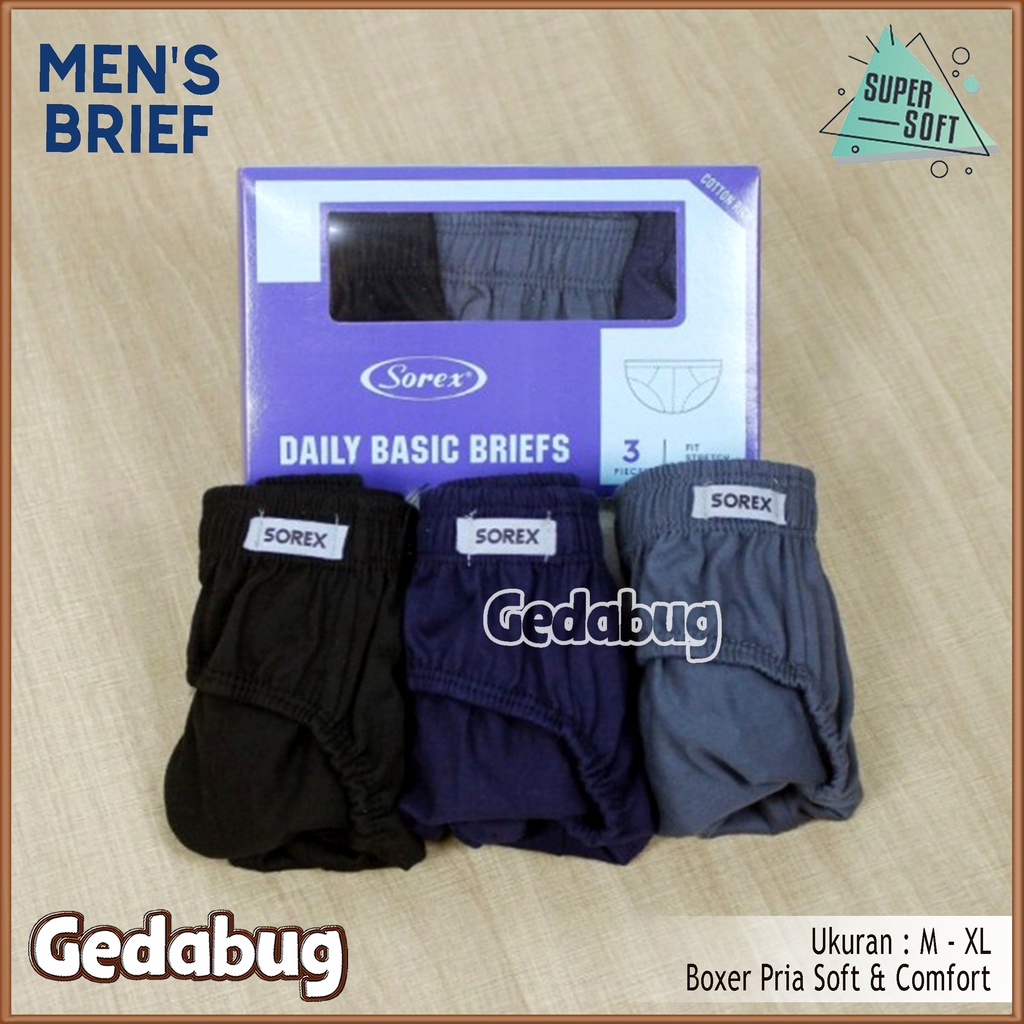 CD Sorex M3201 Mens Brief | Celana dalam pria Dewasa Super Soft | Gedabug