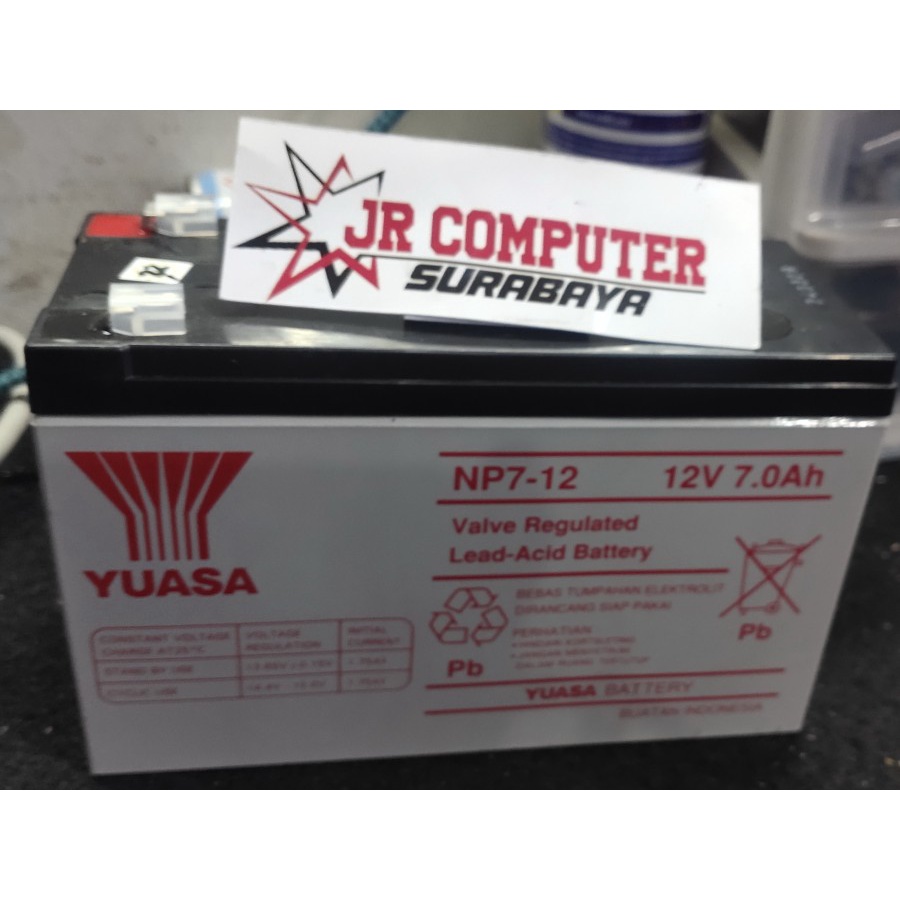 BATERAI UPS YUASA NP7-12, 12V-7.0AH/BATTERY UPS YUASA GARANSI