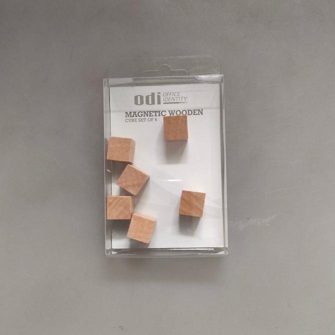 

best produk] magnet papan tulis motif kubus kayu isi 6 magnet kotak kayu