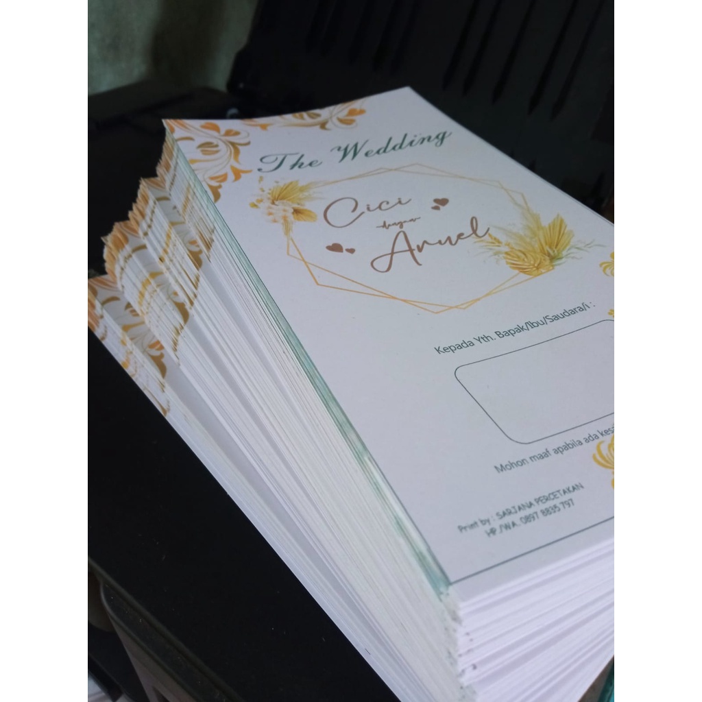 

UNDANGAN MURAH 1/3 UKURAN FOLIO, FREE PLASTIK DAN LABEL NAMA