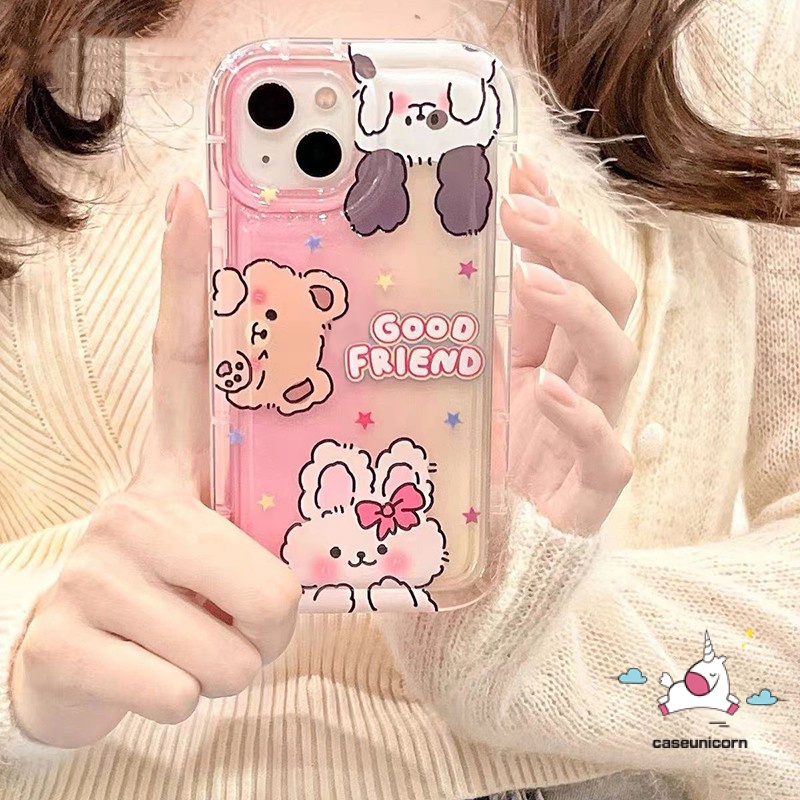 Kartun Beruang Lucu Case Realme C53 5 9i 7i 6i 5i 5s C55 C35 C15 C25 C33 C21Y C12 C30 C30s C11 C20 C3 C1 C2 C25s Realme C25Y C20A Lovely Rabbit Soft Airbag Shockproof Soft Cover