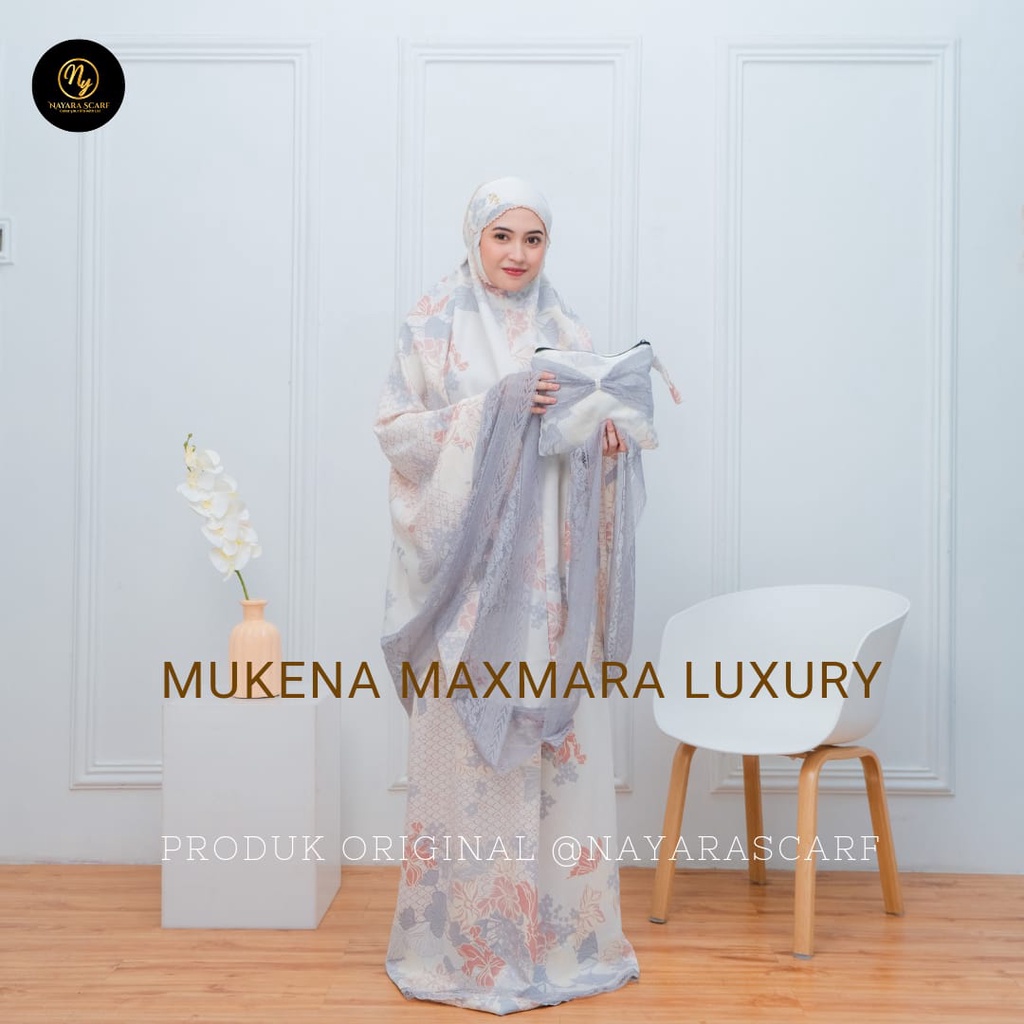 Mukena Maxmara Luxury 2in1 Printing Premiun Laser Cut &amp; Renda
