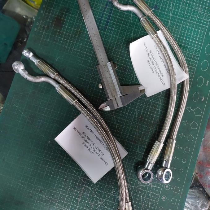 ] selang oil cooler pendingin oli scorpio satria fu braided sepeda motor