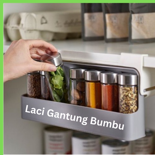 Rak Laci Penyimpanan Botol Bumbu Dapur Laci Gantung Bumbu Botol