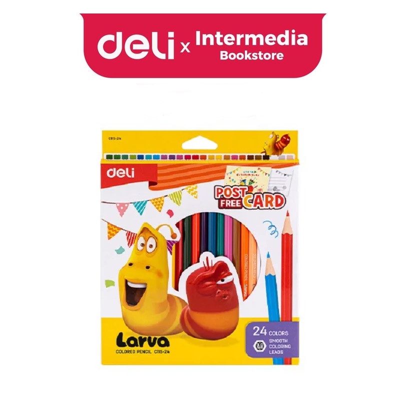 

Deli EC115-24 Larva School Color Pencil / Pensil Warna 24 Warna Mudah Diraut Warna Cerah dan Tebal