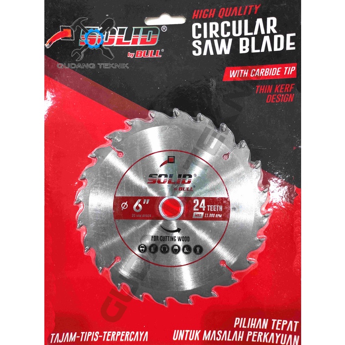 (SILVER) Mata Pisau Kayu Circular Saw TIPIS 20mm SILVER TCT 6&quot; 24T 40T SOLID / Circular Saw Blade 6 x 24T 6 x 40T Mata Gergaji Circle 6 Inch 24T 40T SOLID