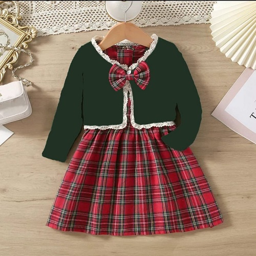 [haruka kid RO] set dress anak perempuan+cardigan