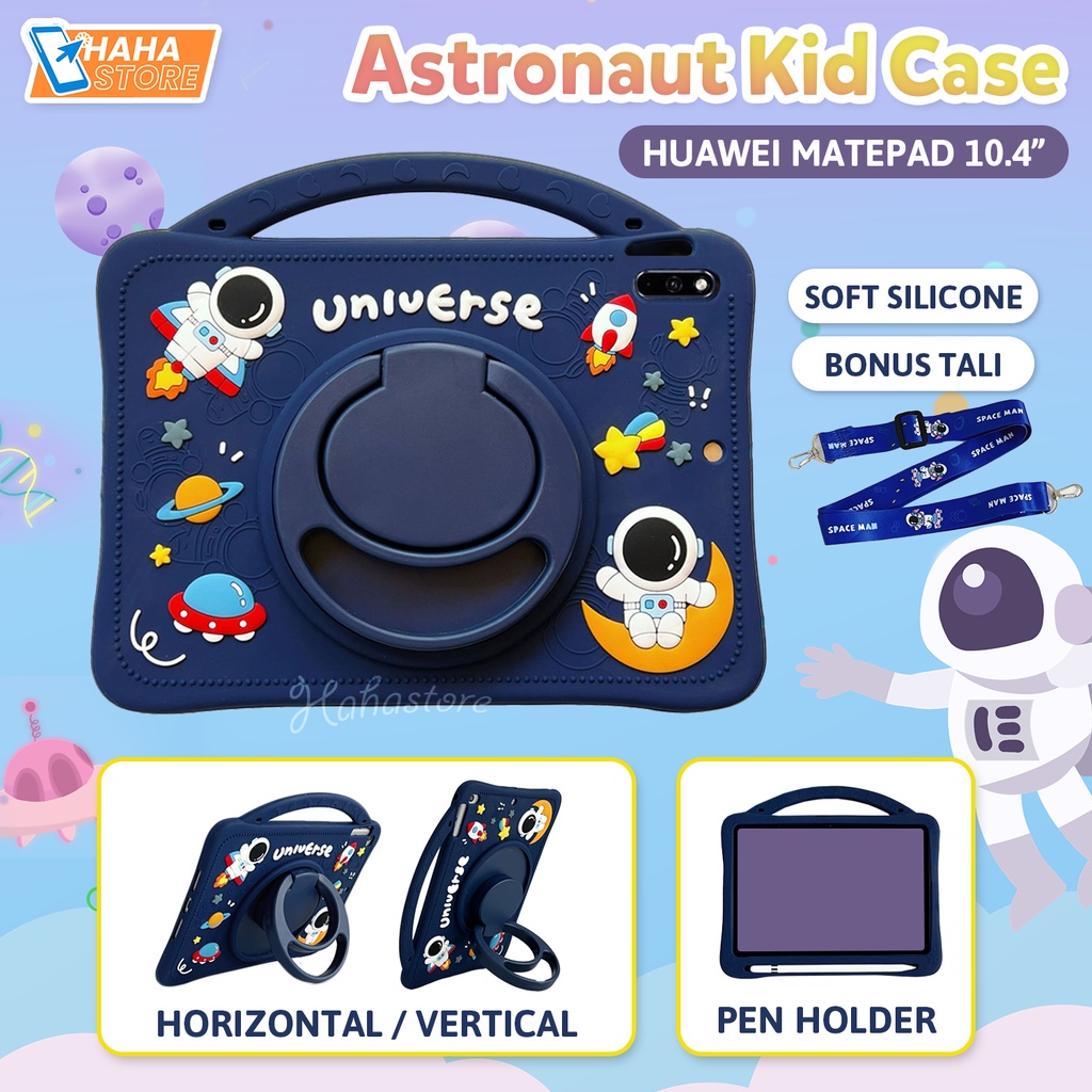 Huawei MatePad 10.4 inch 2022 R 2021 2020 Softcase Kartun Anak Case Astronot Slot Pencil Casing Cove