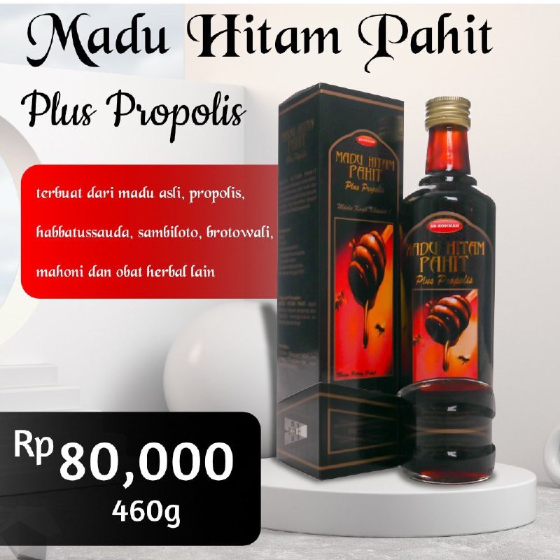

Madu Hitam Pahit Plus Propolis 460 Gram : Mengatasi Kadar Gula, DLL