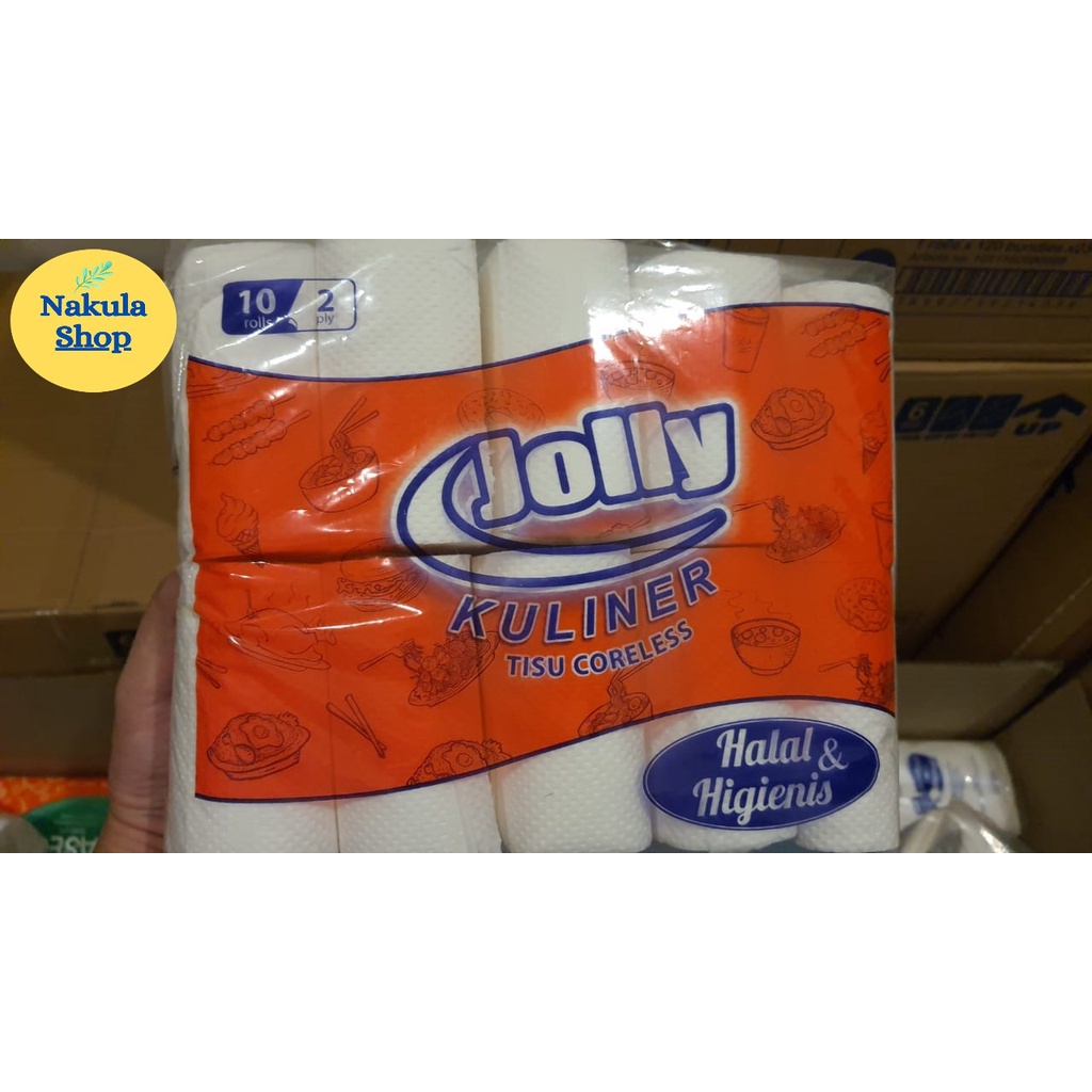 TISSUE JOLLY Coreless / Tissue Gulung / Tissue Bathroom Isi 10 ROLL