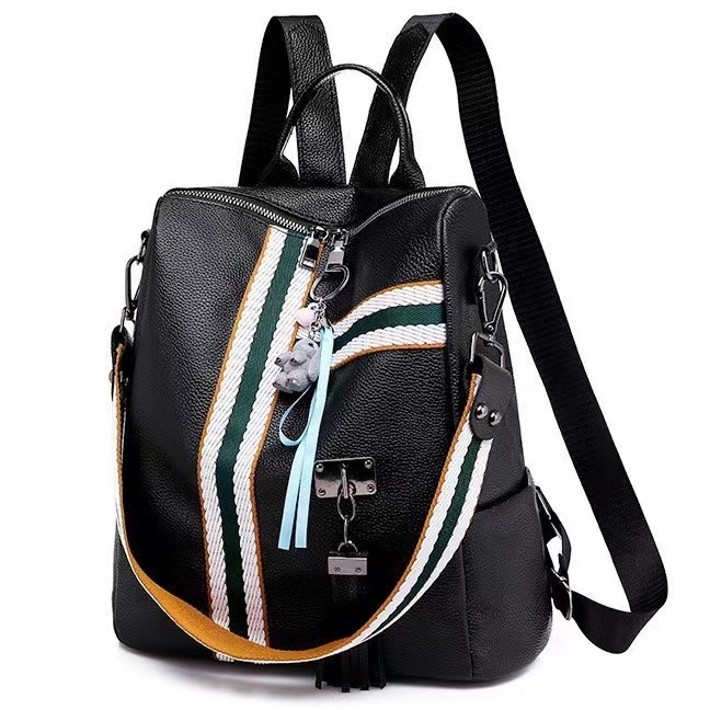 TAS RANSEL WANITA KOREA IMPORT TA768B5 SEKOLAH GENDONG PUNGGUNG KERJA BACKPACK BESAR CEWEK MURAH PREMIUM BRANDED BATAM KULIT HITAM SANTOSILA KULIAH REMAJA KEKINIAN