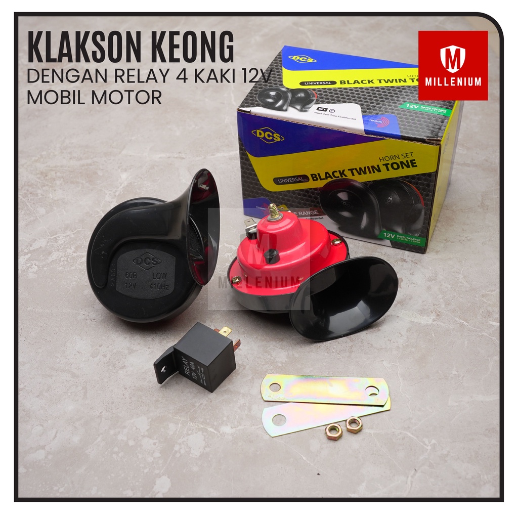 KLAKSON KEONG DCS BLACK TWIN TONE UNTUK MOBIL &amp; MOTOR 12V UNIVERSAL