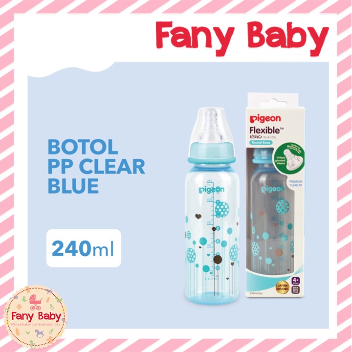 PIGEON BOTTLE PP CLEAR 240ML [ BLUE ]