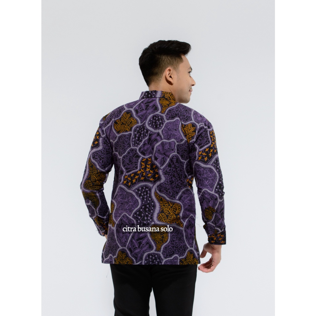 DEWANGGA KLASIK Kemeja Batik Pria Full Furing Bahan Katun Sragenan