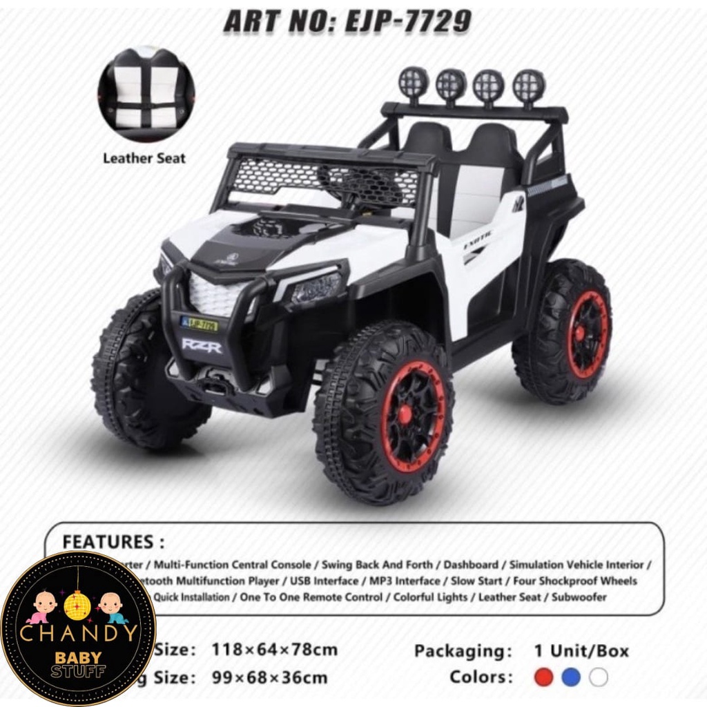 MAINAN ANAK MOBIL JEEP AKI EXOTIC EJP 7729 RECHARGEABLE CAR REMOTE CONTROL BISA AYUN