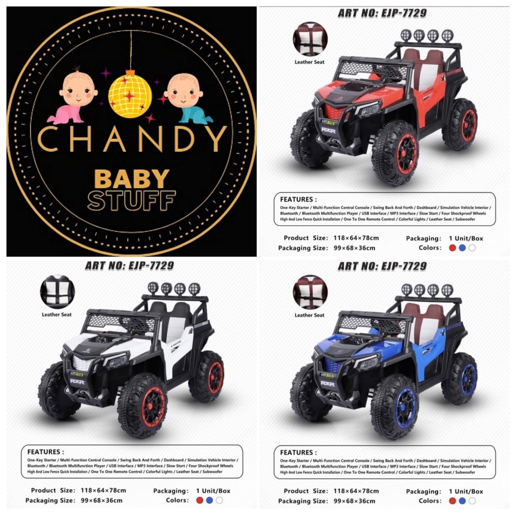 MAINAN ANAK MOBIL JEEP AKI EXOTIC EJP 7729 RECHARGEABLE CAR REMOTE CONTROL BISA AYUN