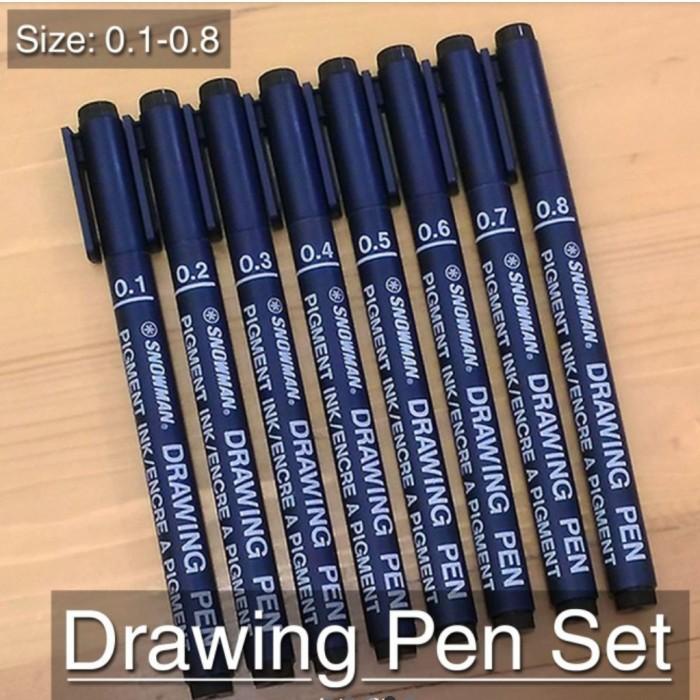 

Terlaris Drawing Pen Snowman Set Isi (8 Pcs) Hitam 0,1 Sampai 0,8