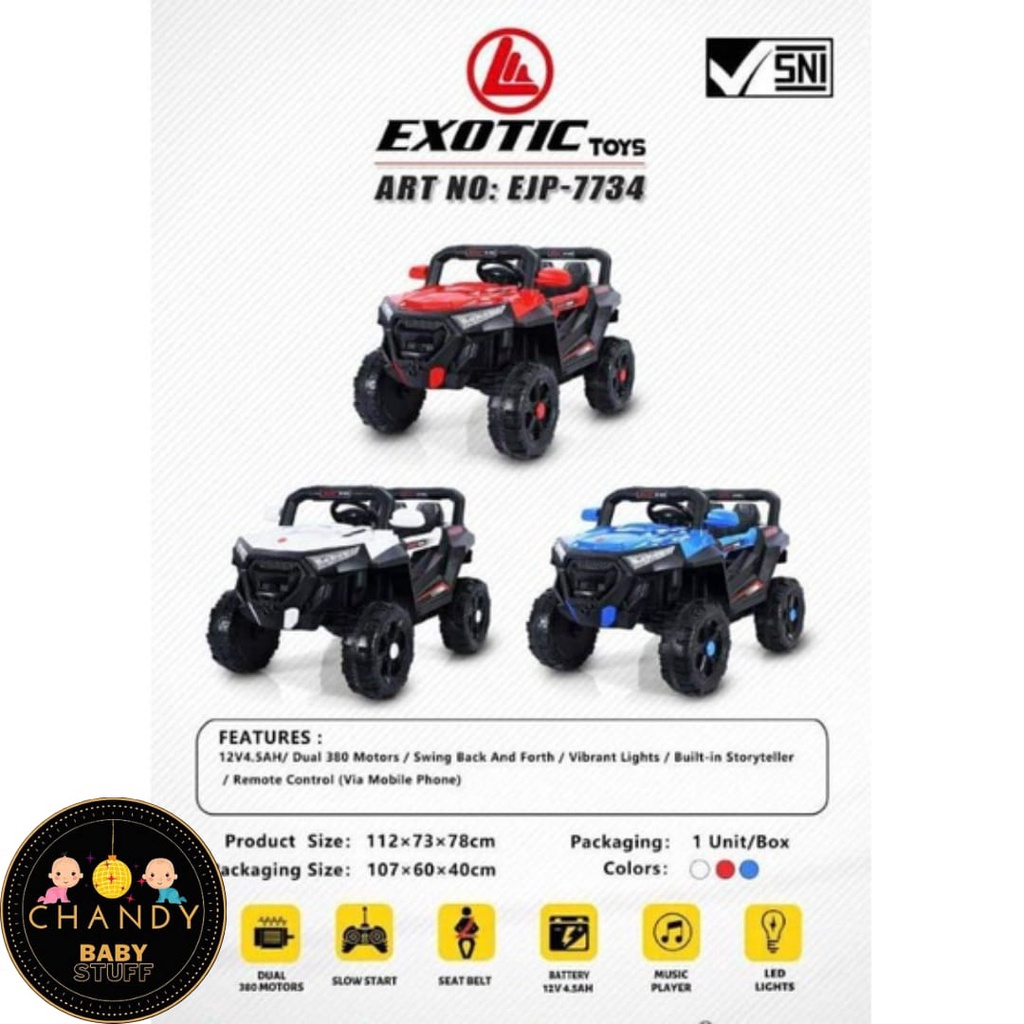 MOBIL MOBILAN ANAK JEEP AKI EXOTIC EJP 7734 BISA AYUN RECHARGABLE REMOTE CONTROL