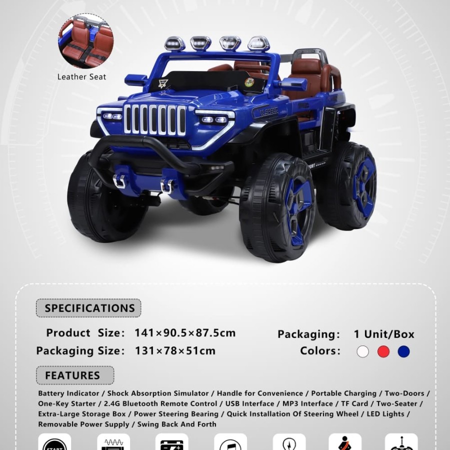 Mainan Mobil aki Anak pacific PJ 8602 jeep Hummer PJ8602 PJ8602 PJ-8602