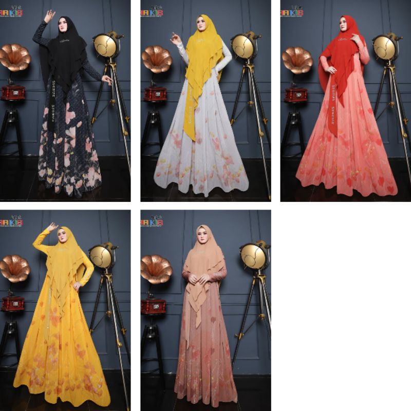 gamis set qailah syari series sarkis hijab