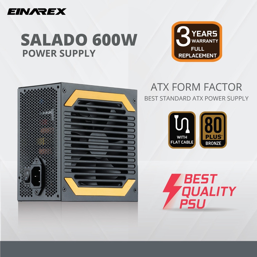 PSU EINAREX SALADO 600W 80+ Bronze Flat Cable | Power Supply 600 Watt