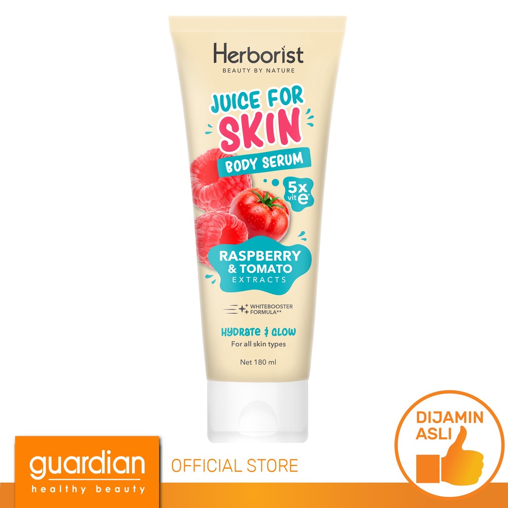 HERBORIST Juice for Skin Body Serum Raspberry Tomato Extracts 180ml Hydrate & Glow