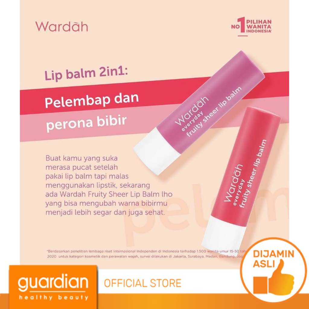 WARDAH Everyday Fruity Sheer Lip Balm 4g Pelembab Bibir - Grape