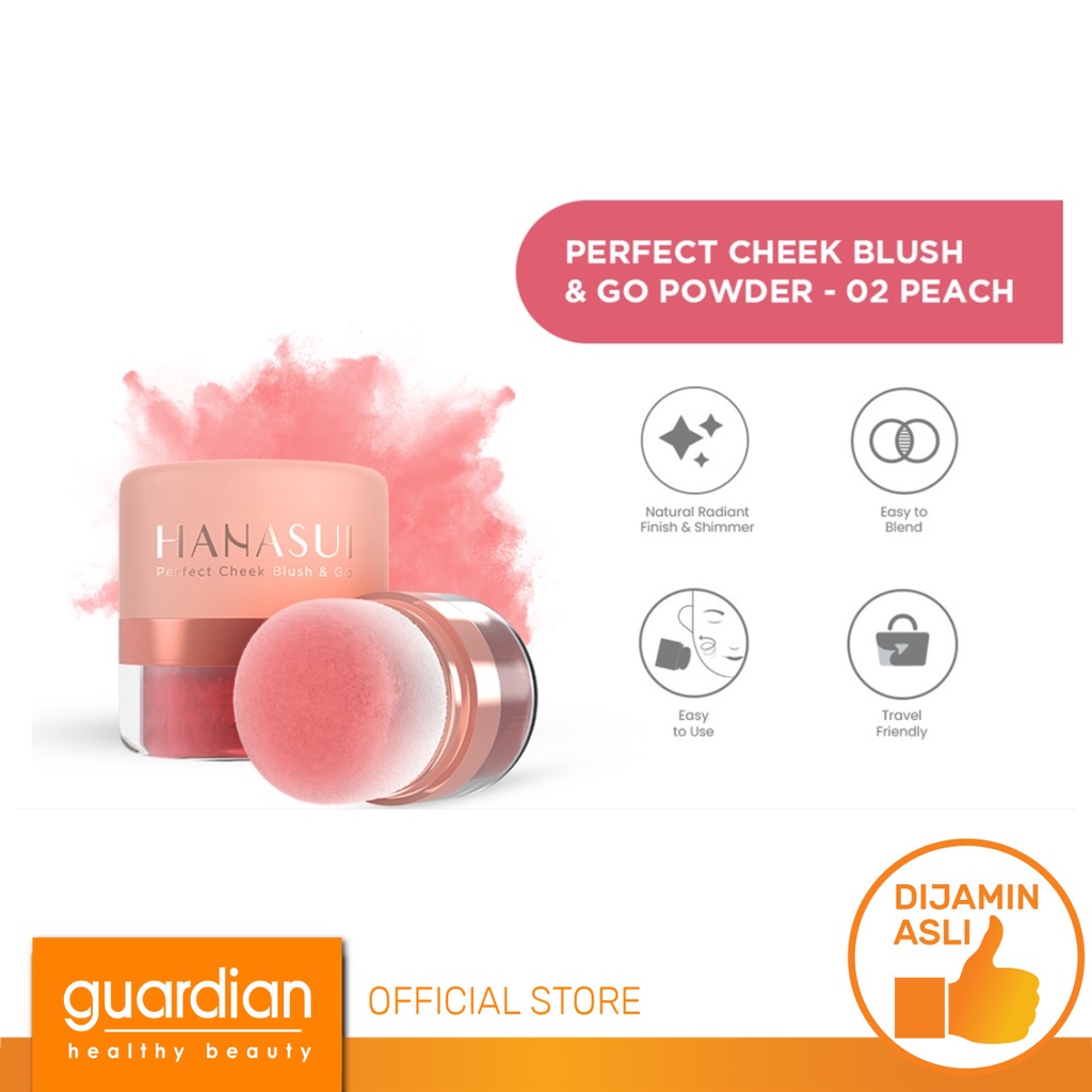 HANASUI Perfect Cheek Blush &amp; Go Powder Peach 2.5g