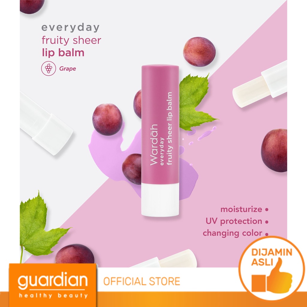 WARDAH Everyday Fruity Sheer Lip Balm 4g Pelembab Bibir - Grape